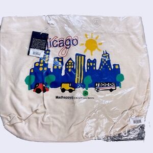 Madhappy Chicago Exclusive Wide‎ Tote Bag Canvas in Natural NEW